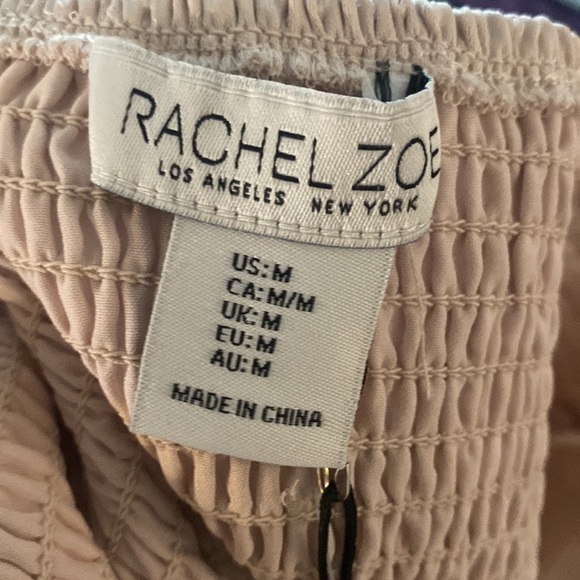 NWT Rachel Zoe Crop Tank Top Beige With Feathers On Strap Size Medium - Picture 7 of 8